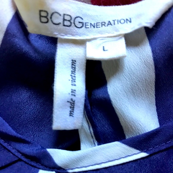 BCBGeneration striped  Polyester split-back tank L - Picture 8 of 10